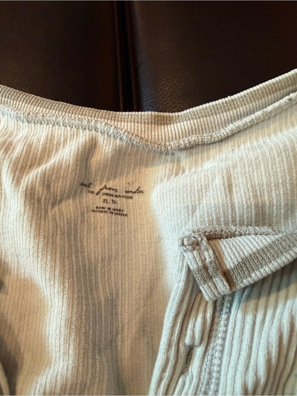 Urban Outfitters Cream Ribbed Crop Top